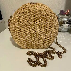 Woven Round Cross Body Bag